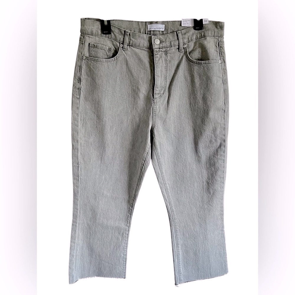 LOFT Gray Relaxed Cropped Jeans with Effortless Comfort